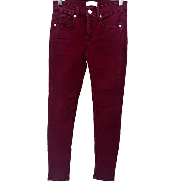 Womens Jeans Loft Pant's size 24/00 Maroon Skinny Leg Trousers Casual Pants - Picture 1 of 16